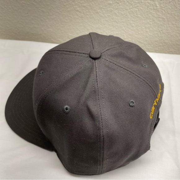 Carhartt hats Firm Duck Flat Brim Mens One Size Gray Snapback 100% Cotton Hiking - Picture 4 of 11